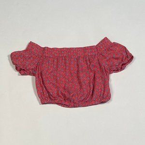 Floral off the shoulder crop trop